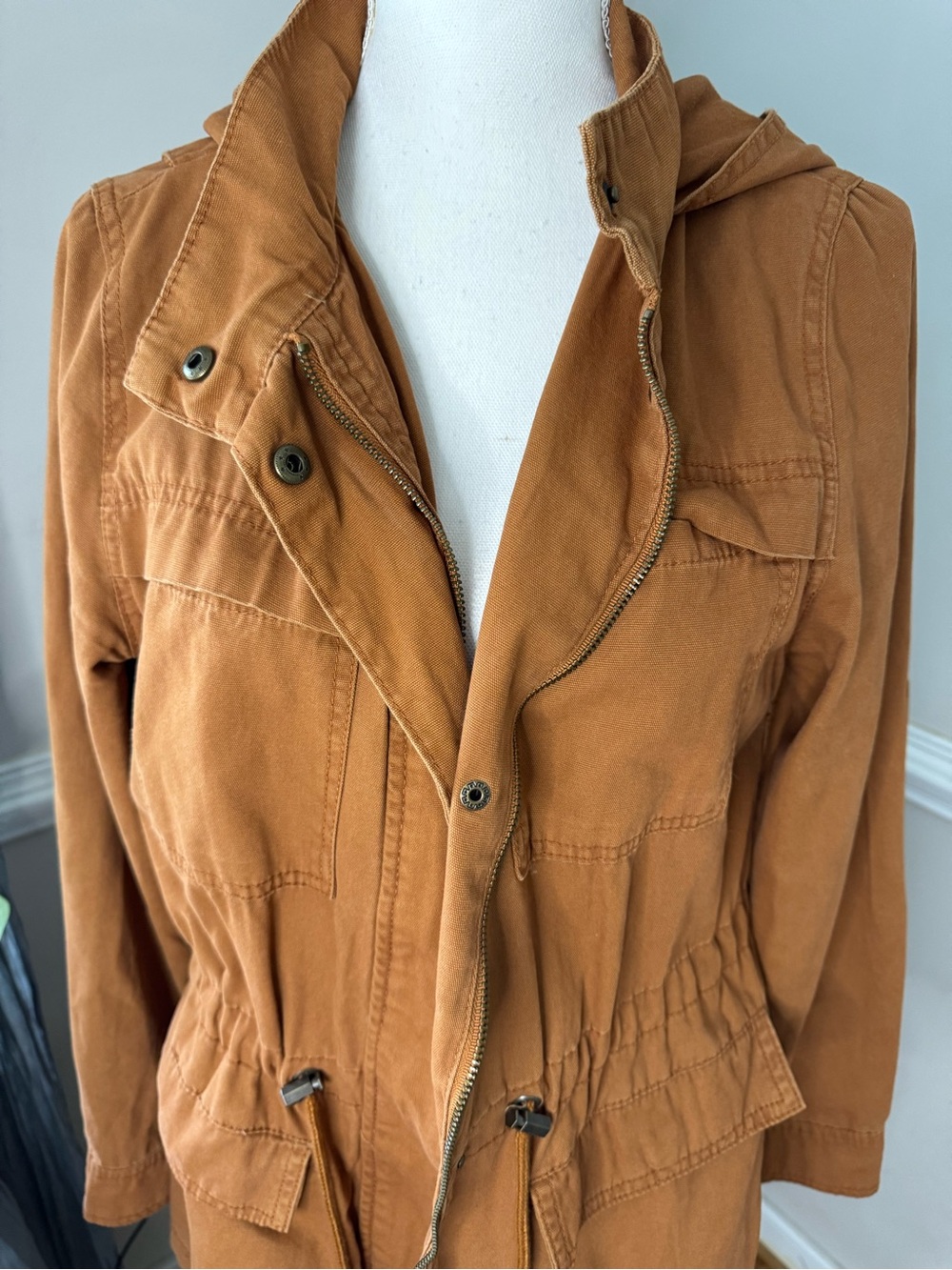 Universal Thread Women's Drawstring Utility Jacket - Rust Brown Size M - Picture 3 of 5